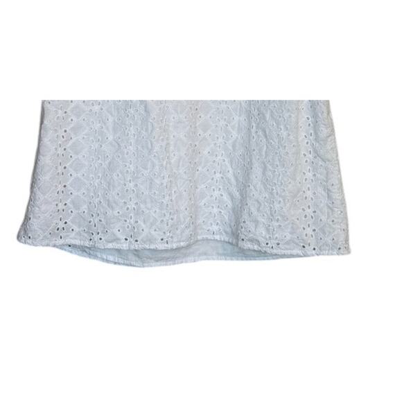 Draper James Top Women Small White Eyelet Cottage Cotton Prairie Feminine - Picture 3 of 8